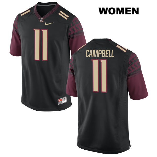 Women's NCAA Nike Florida State Seminoles #11 George Campbell College Black Stitched Authentic Football Jersey AKC2069AK